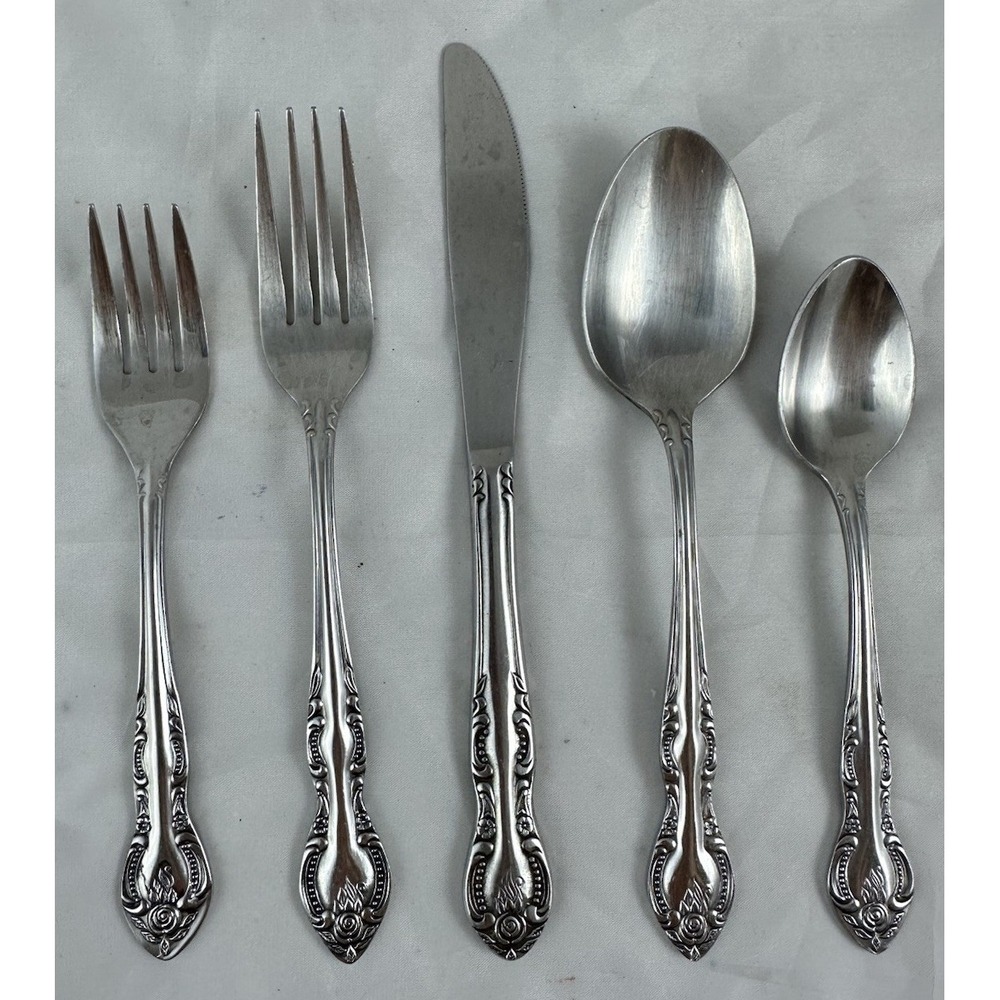 Washington Forge Charleston Classic Silverware Flatware 5Pc Place Setting Vtg